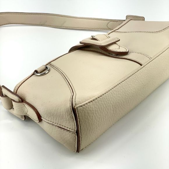 Vintage Y2K Small Neutral Leather Shoulder Purse - Picture 3 of 11